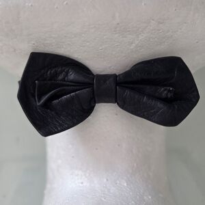 Black Leather Bowtie